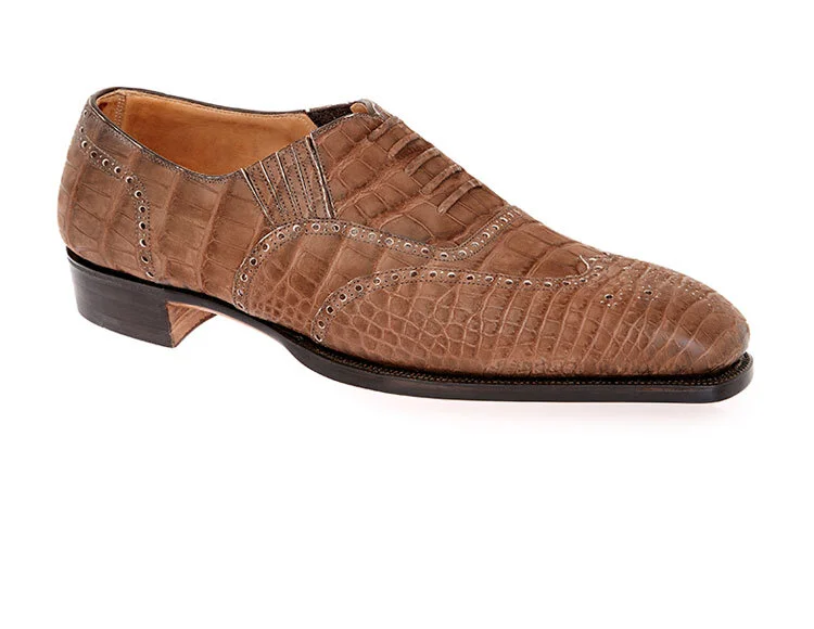 Churchill - Brown Nubuck Alligator | Discover Quality
